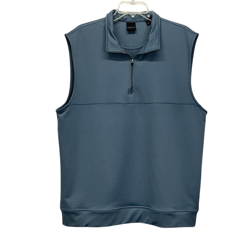 Dunning Golf Vest Mens Size XL Slate Blue Athleisure 1/4 Zip Casual Sport Travel